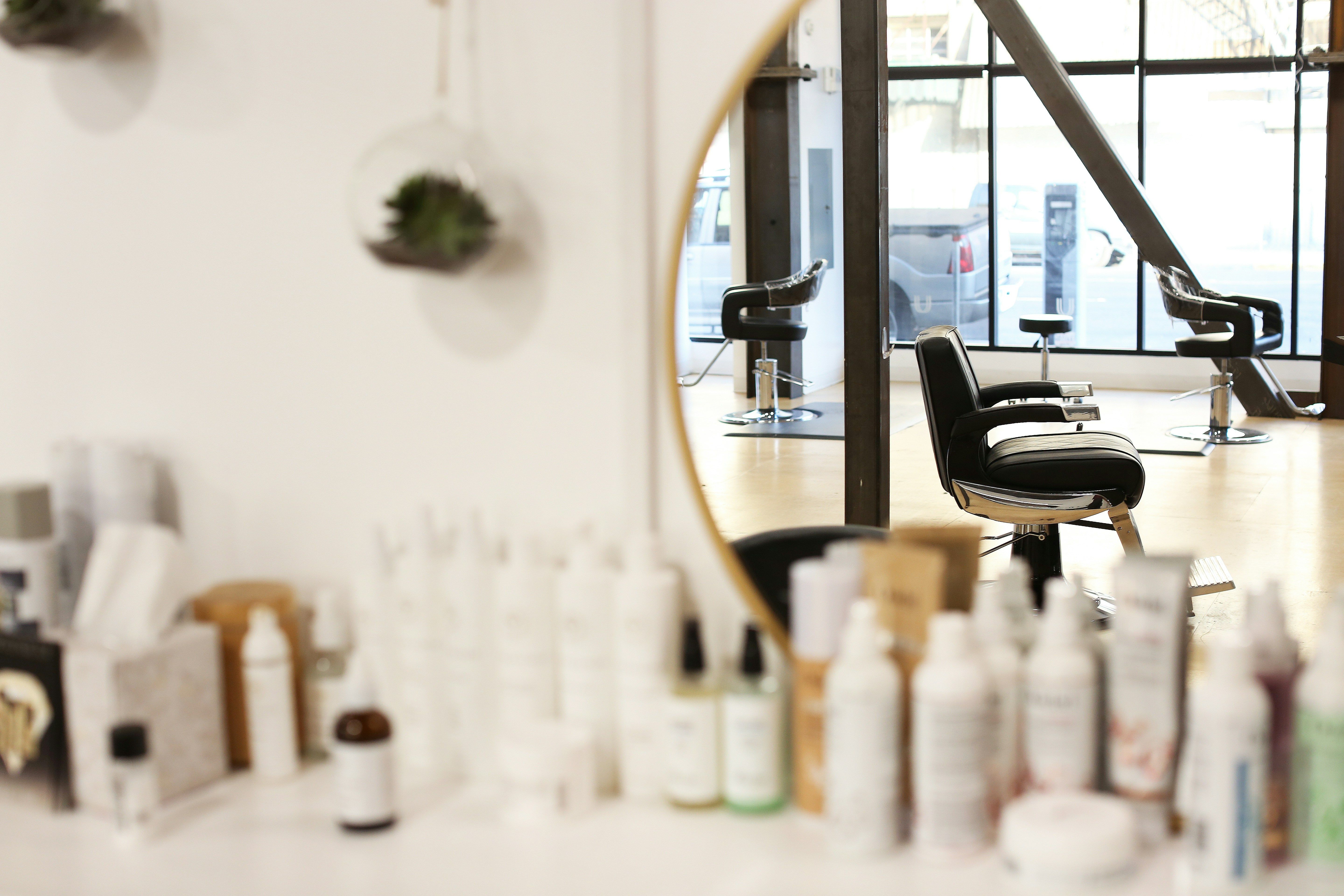 Stylish barbershop interior showcasing professional booking experience