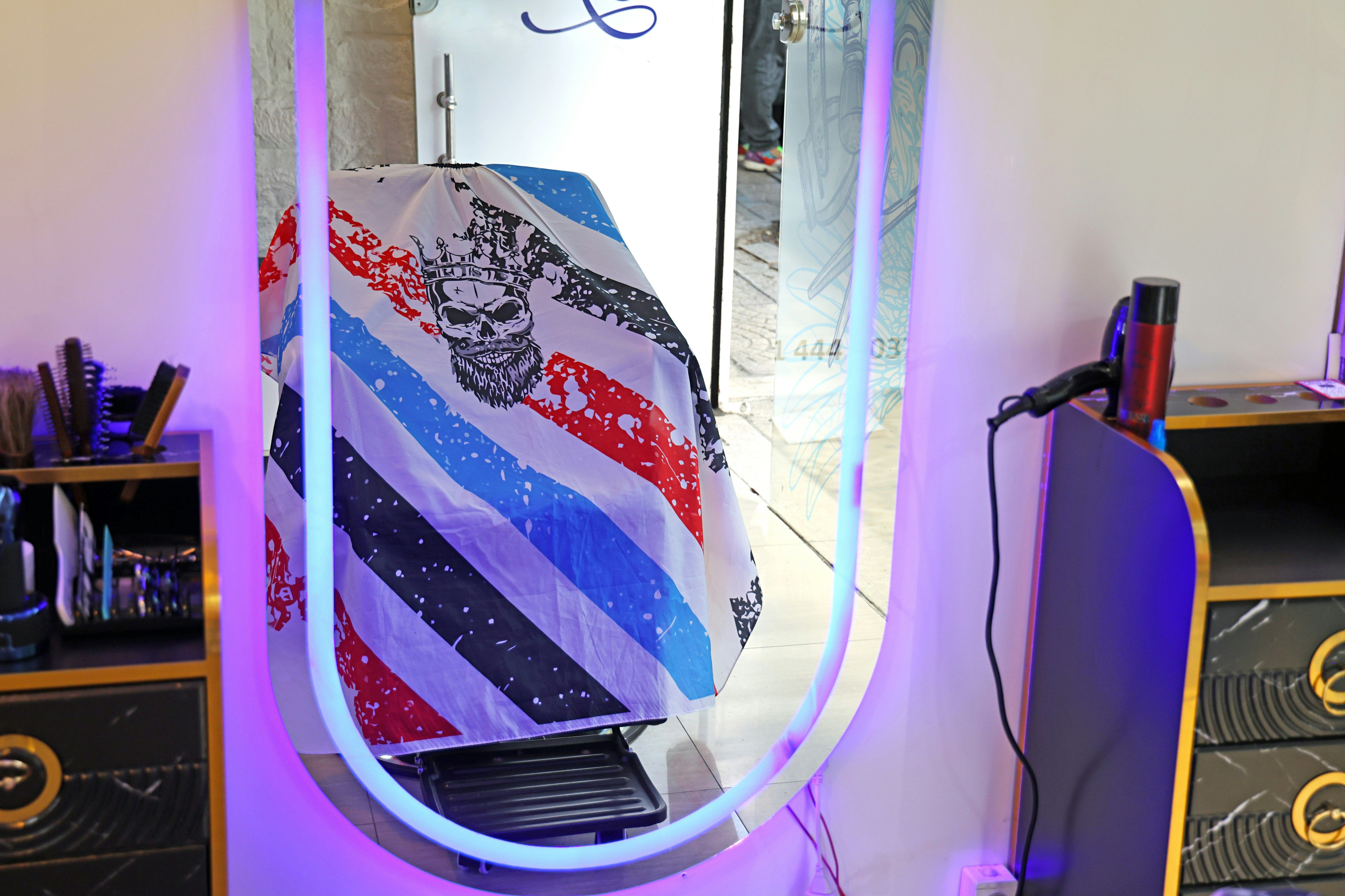 Modern barbershop interior with professional styling stations